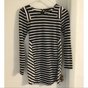 Luca couture black and white long sleeve dress